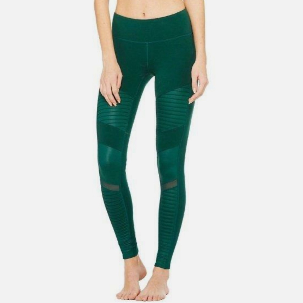 Alo Yoga High Waist Moto Emerald Leggings Small